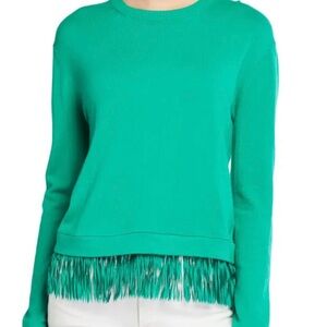 Lilly Pulitzer Marguerite Fringe Sweater Vibrant Kelly  Green size medium